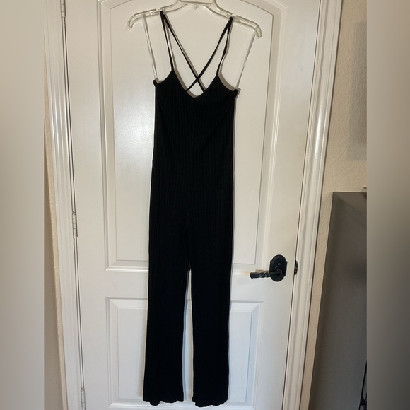 Toska Strappy Black Knit Jumpsuit - Size Small - Picture 1 of 10